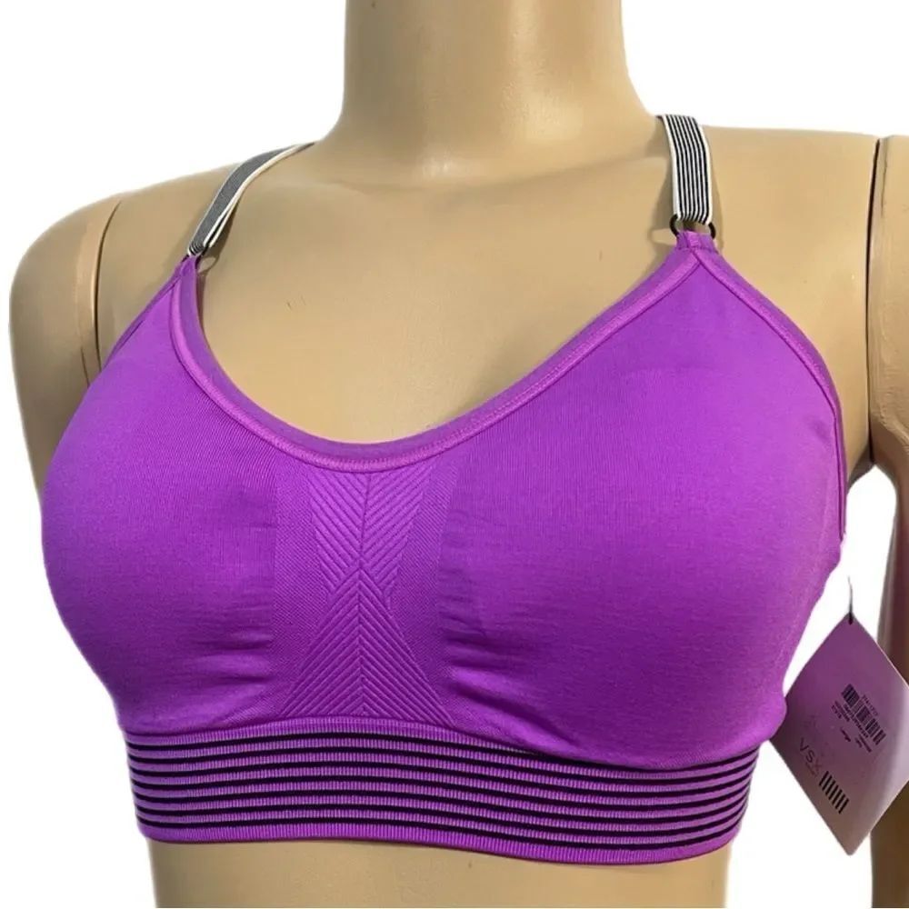 Victoria’s Secret VSX Supermodel Seamless Padded Sport Cami bra Purple Large